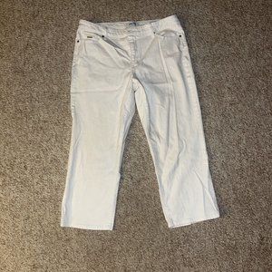 Nine West Jeans Womens White Chrystie Capri Crop Jeans Size 14